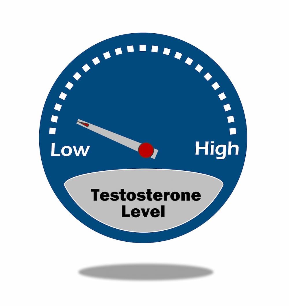 An inphographihc of a meter running low on testosterone